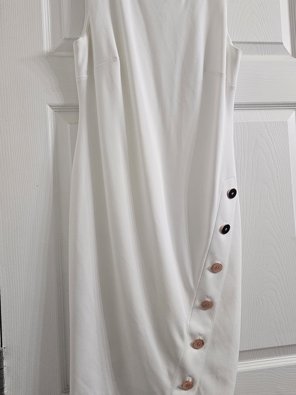 Calvin Klein White Button-Accent Dress